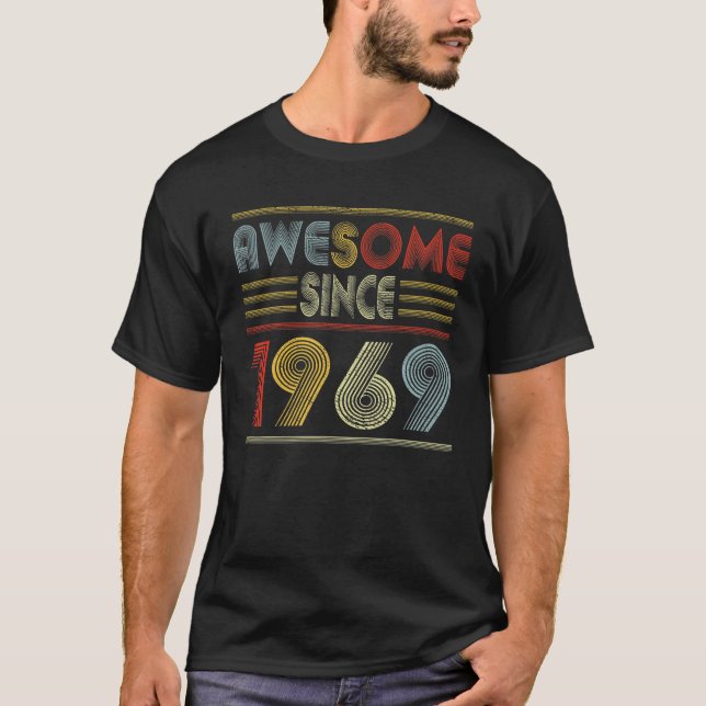 Camiseta Presentes De 53 Anos Incríveis Desde 1969 Retro 53 (Frente)