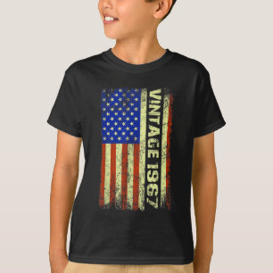 Camiseta Presentes de 55 anos Vintage 1967 Bandeira America