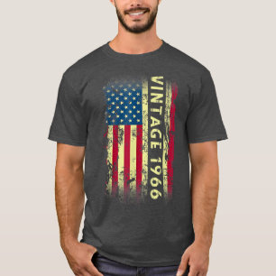 Camiseta Presentes de 56 anos Vintage 1966 Bandeira America