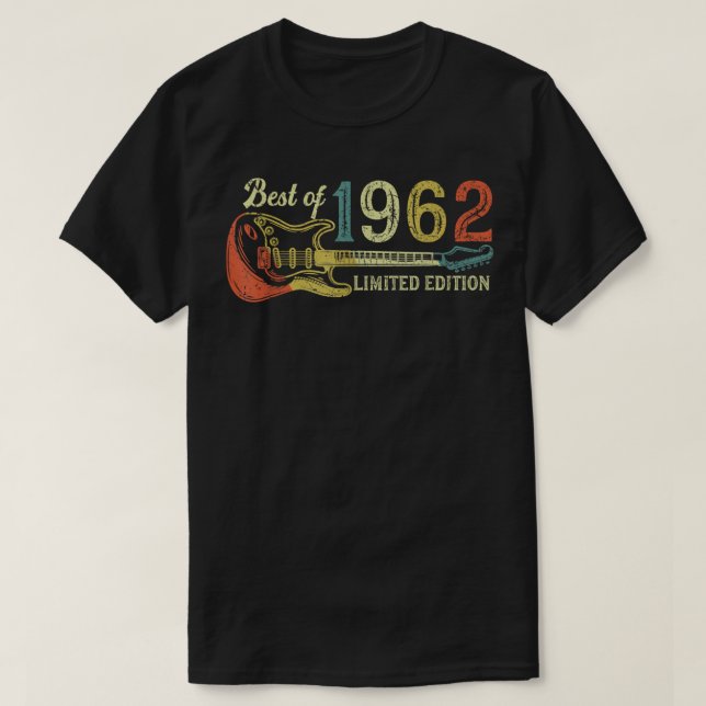 Camiseta Presentes de 60 anos para homens mulheres Guitarve (Frente do Design)