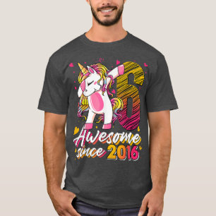 Camiseta Presentes de 6 anos Unicórnio Dabbing 6 Birthday G