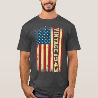 Camiseta Presentes de 79 anos Vintage 1943 Bandeira America