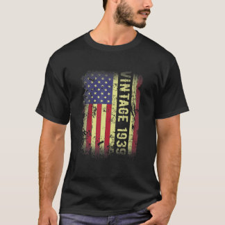 Camiseta Presentes De 83 Anos Vintage 1939 Bandeira America