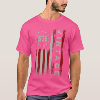 Camiseta Presentes de 86 anos Vintage 1936 Bandeira America