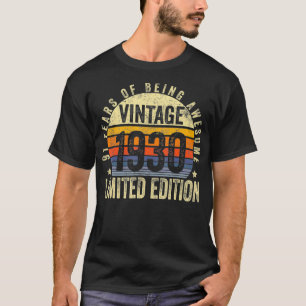 Camiseta Presentes de 91 anos Vintage 1930 Limited Edition