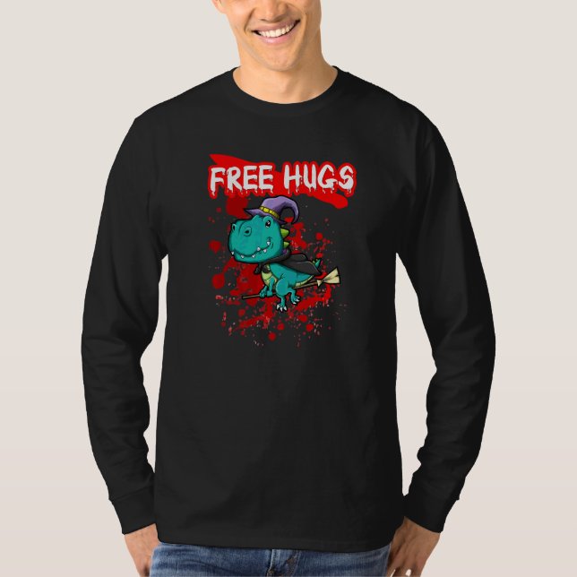 Camiseta Presentes de Abraços Grátis no Halloween Sarcasmo  (Frente)