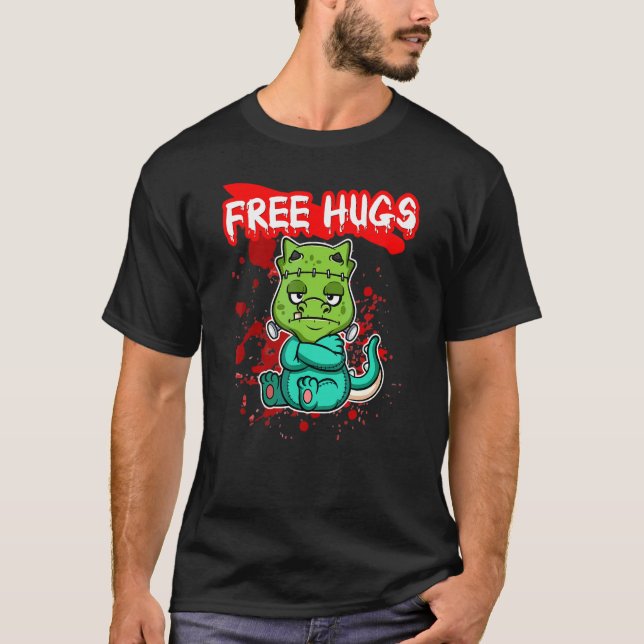 Camiseta Presentes de Abraços Grátis no Halloween Sarcasmo  (Frente)