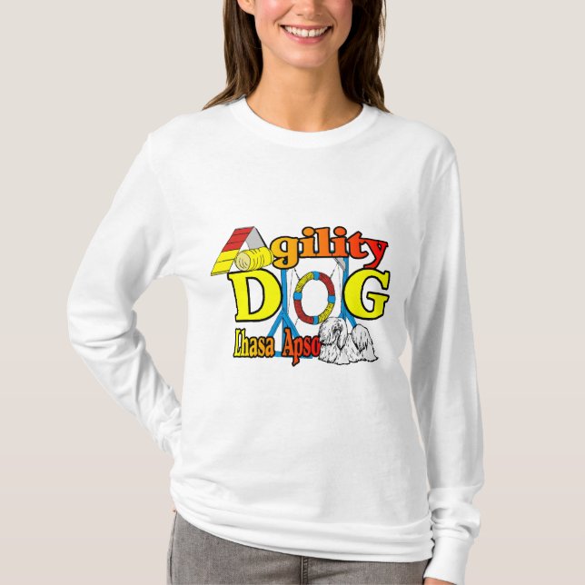 Camiseta Presentes de Agilidade da Apso Lhasa (Frente)