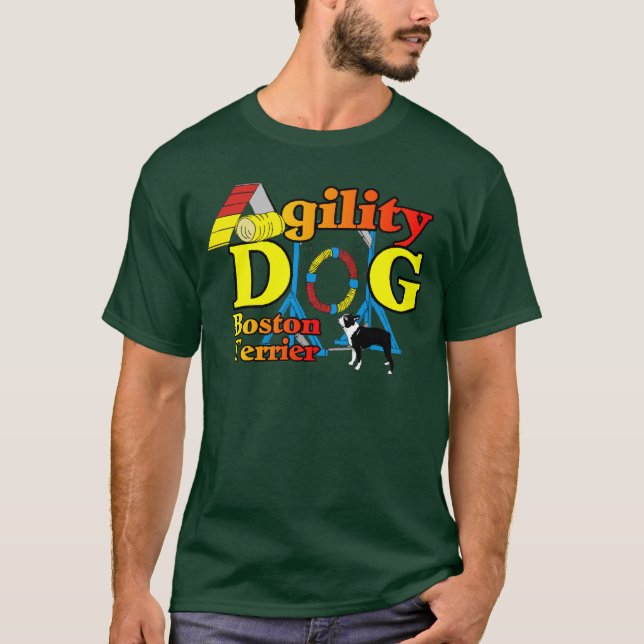 Camiseta Presentes de Agilidade de Boston Terrier (Frente)