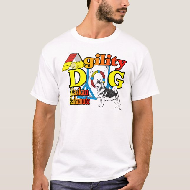 Camiseta Presentes de agilidade no Alaska Malamute (Frente)