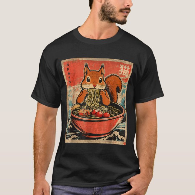 Camiseta Presentes de anime de esquilo Kawaii japonês comen (Frente)