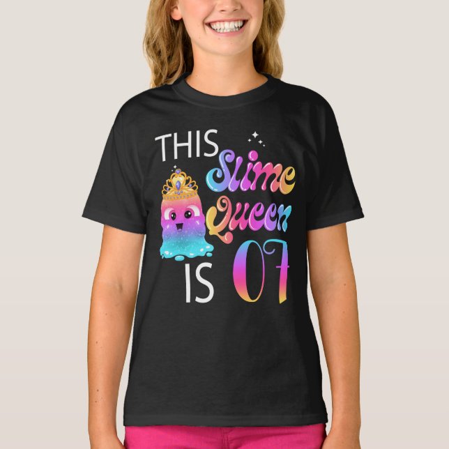 Camiseta Presentes de Aniversário da Rainha do 7 Slime para (Frente)