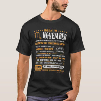 Camiseta Presentes De Aniversário De Novembro - Nascer No S