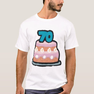 Camiseta Presentes de aniversário do 70 do bolo de