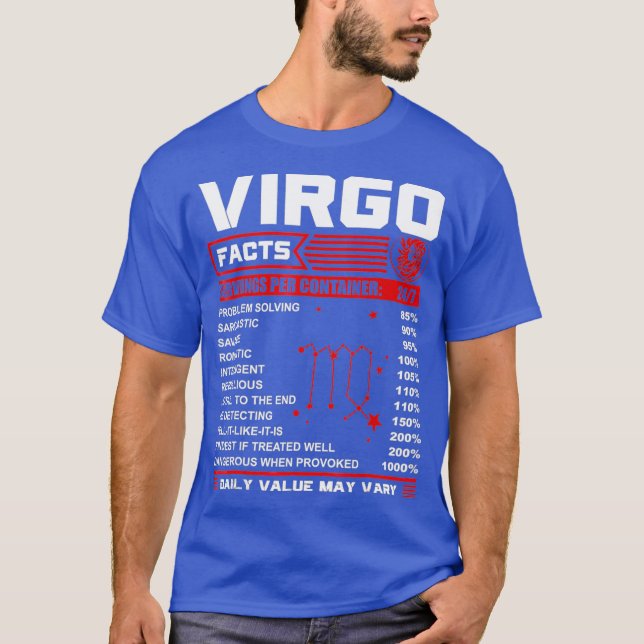 Camiseta Presentes de aniversário - Fatos de Virgem (Frente)