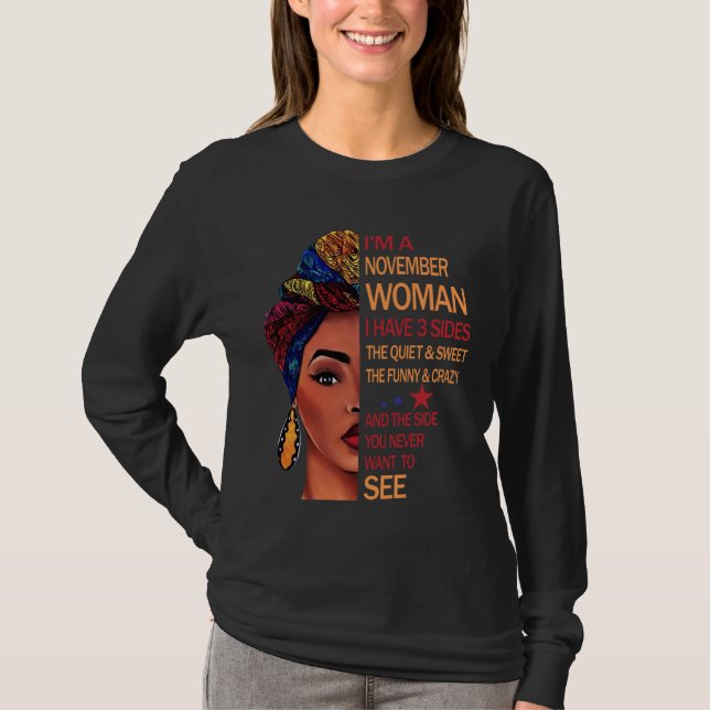 Camiseta Presentes de Aniversário | Sou uma mulher de novem (Frente)
