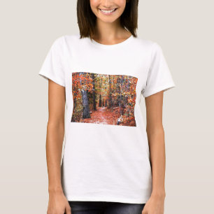 Camiseta Presentes de Aquarela da Trilha da Floresta Pintad