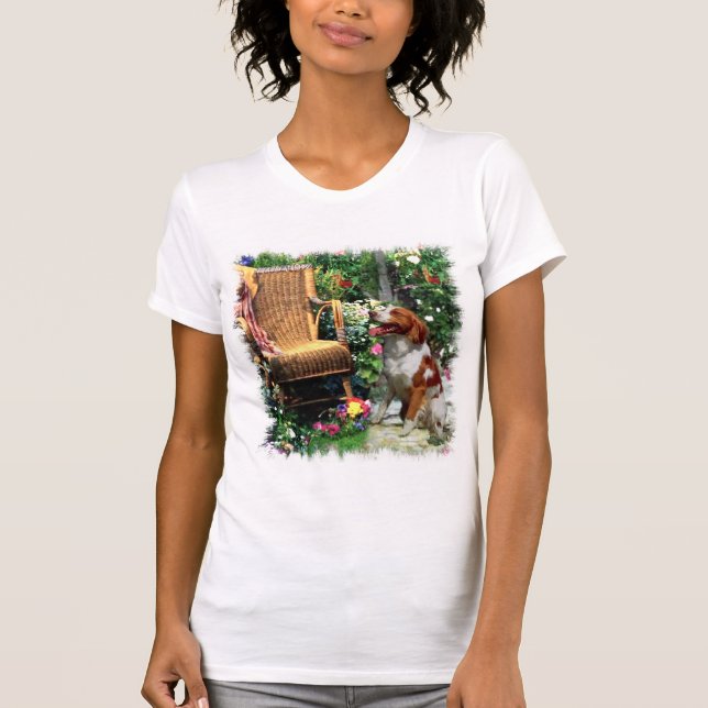 Camiseta Presentes de Arte Brittany Spaniel Americanos (Frente)