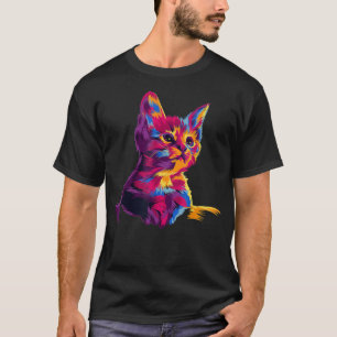 Camiseta Presentes de Arte Coloridos para Gatos, Pais de Ga
