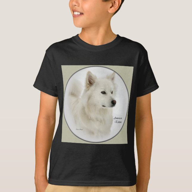 Camiseta Presentes de Arte de Cão Eskimo Americano (Frente)