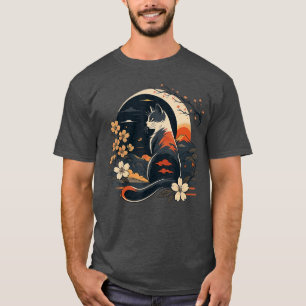 Camiseta Presentes de arte engraçados japoneses anime gato 