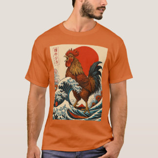 Camiseta Presentes de arte japonês de frango Chickenzilla p