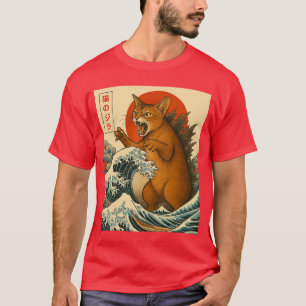 Camiseta Presentes de arte japonesa do gato abissínio Catzi