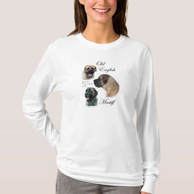 Camiseta Presentes de Arte Mastiff Inglês (Frente)