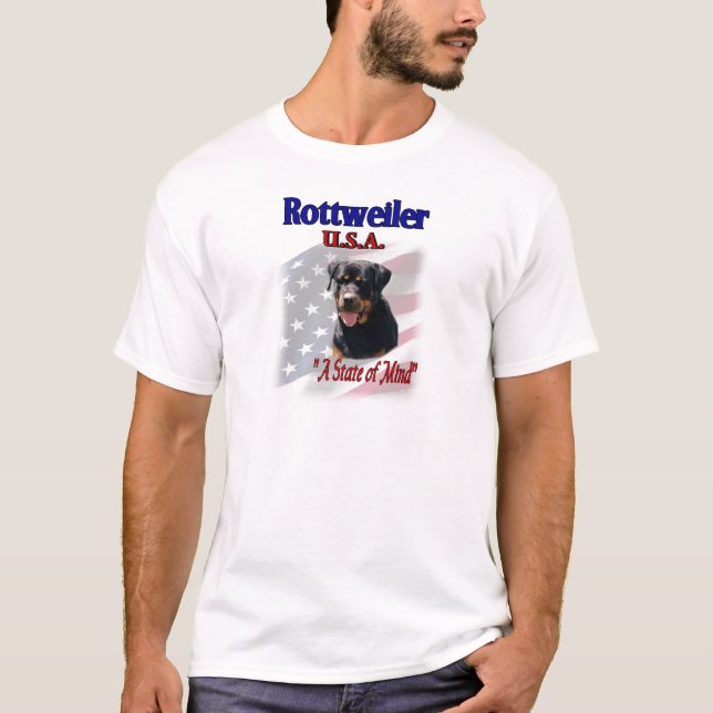 Camiseta Presentes de Arte Rottweiler (Frente)