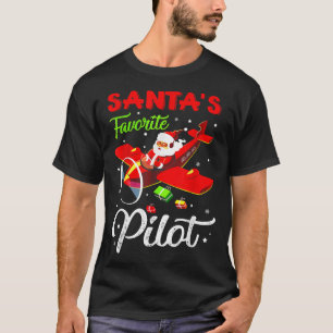 Camiseta Presentes de Avião Voador do Piloto Papai Noel de