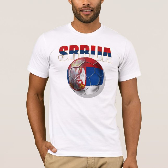 Camiseta Presentes de Beli Orlovi da bandeira de Srbija (Frente)