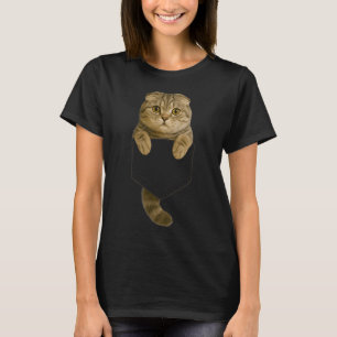 Camiseta Presentes de Bolso de Gato Dobrado Escocês Mãe de