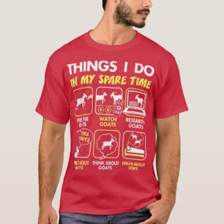 Camiseta presentes de cabra, coisas que faço no meu tempo l