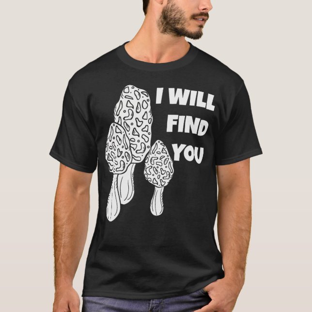 Camiseta Presentes de Caça de Cogumelo Morel Forrageamento  (Frente)