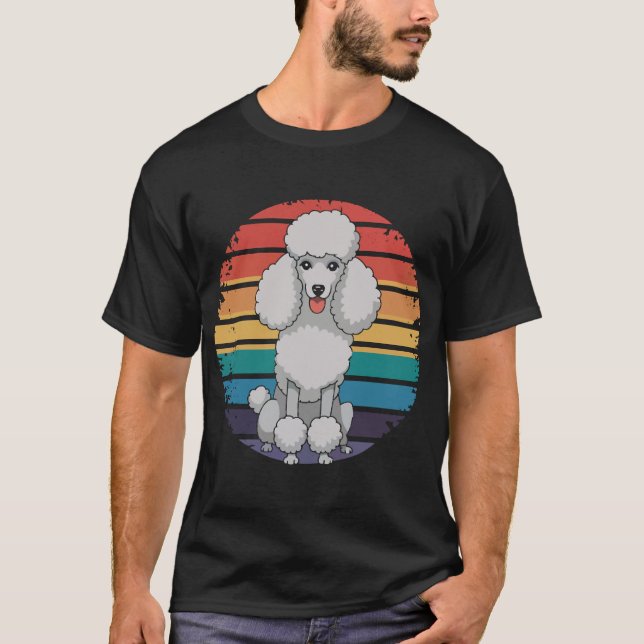Camiseta Presentes de cão Retro Poodle Lover para donos de  (Frente)