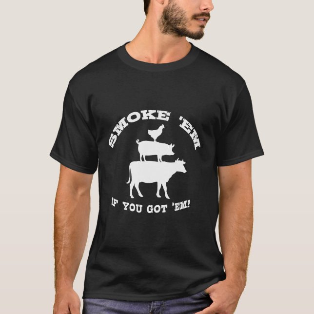 Camiseta Presentes De churrasco Para Carnes Masculinas Barb (Frente)