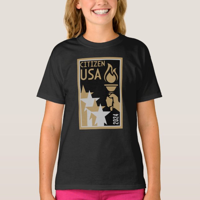 Camiseta Presentes de cidadania americana (Frente)