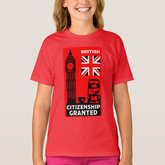 Camiseta Presentes de Cidadania Britânica (Frente)