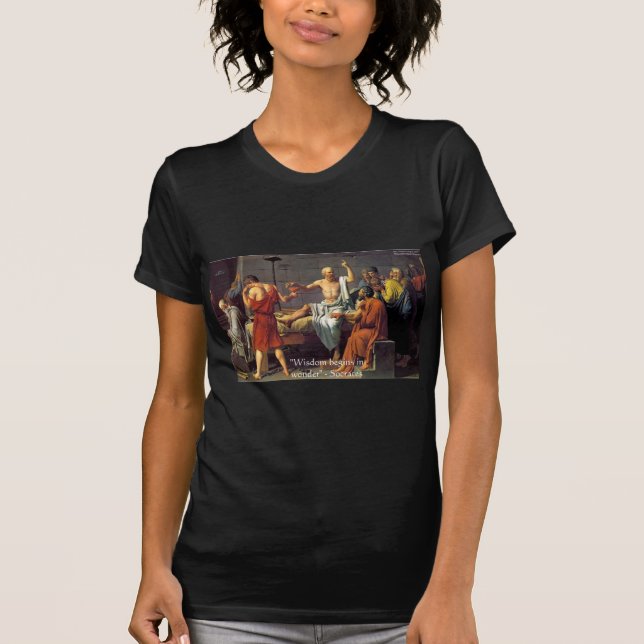 Camiseta Presentes de Citação de Sócrates "Sabedoria/Surpre (Frente)