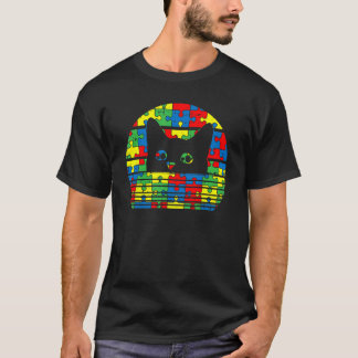 Camiseta Presentes de conscientização sobre autismo de gato