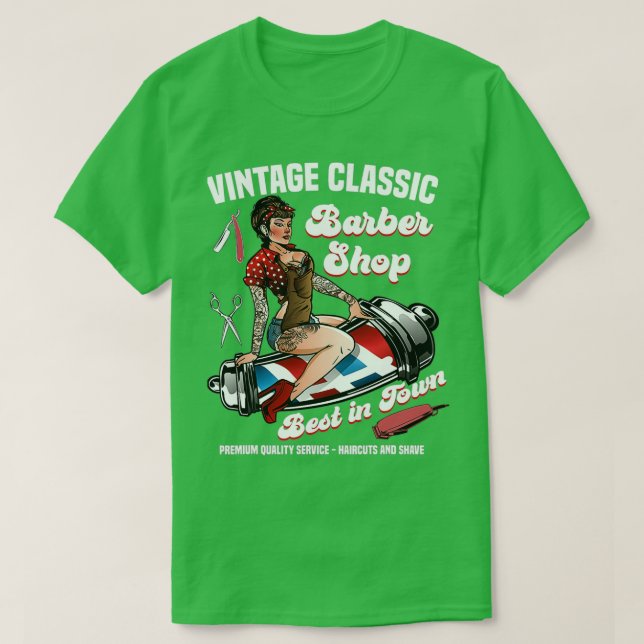 Camiseta Presentes de Design de barbeiro para barba de cabe (Frente do Design)