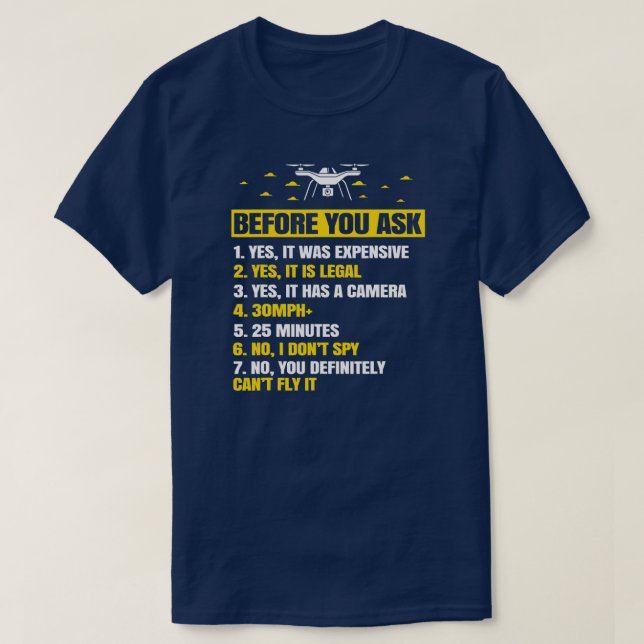 Camiseta Presentes de Drone para Meninos Masculinos com Mul (Frente do Design)