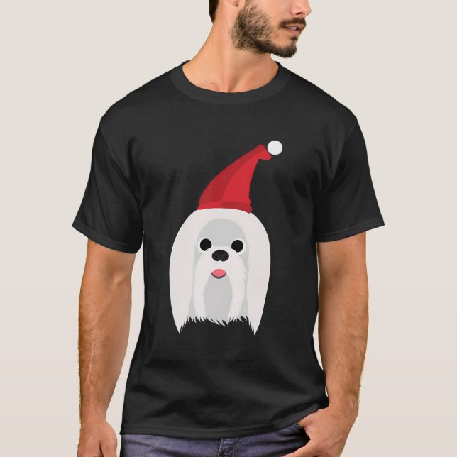 Camiseta Presentes De Feliz Natal Maltês Para Sobremesas De (Frente)