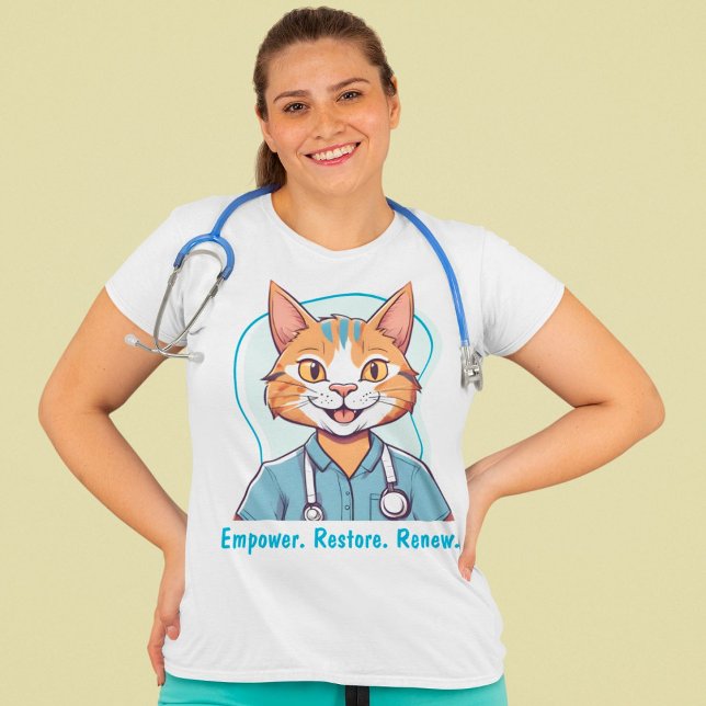 Camiseta Presentes de Gato Bonito para Médicos Terapistas F (Cute Cat Gifts for Physical Therapists Doctors)