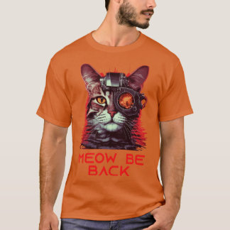 Camiseta Presentes de Gato Robô Retro Anos 80 90 Pun Gato E