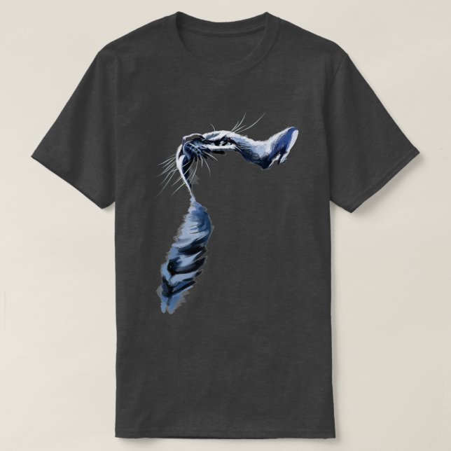 Camiseta Presentes De Gatos Sombreados De cinza (Frente do Design)