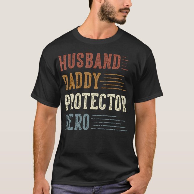 Camiseta Presentes De Herói Do Pai Do Marido Para O Pai Pai (Frente)