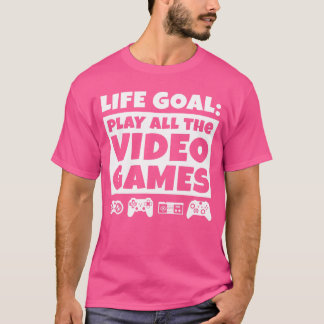 Camiseta Presentes de jogador meta de vida jogar todos os j