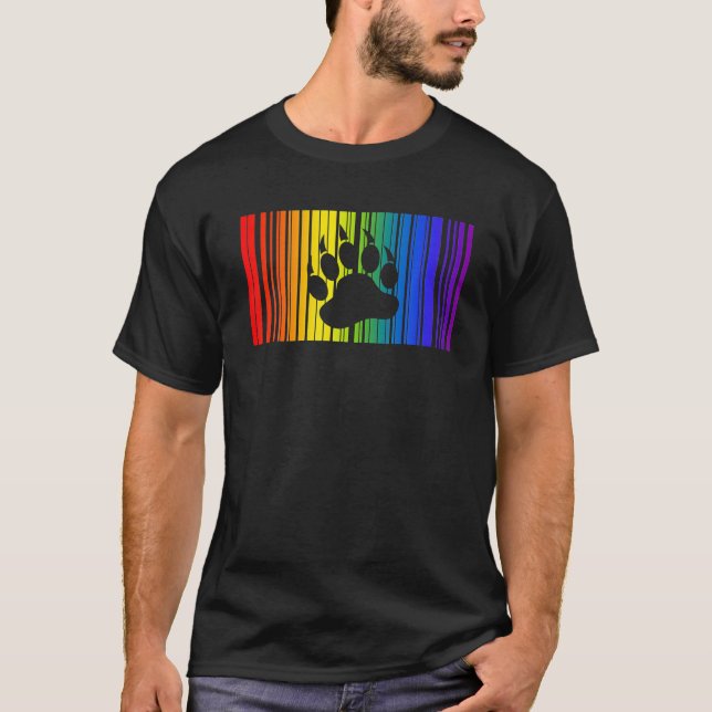 Camiseta Presentes de Mês de Código de Barras LGBT de gay B (Frente)