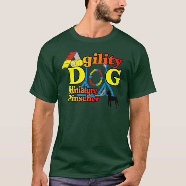 Camiseta Presentes de Miniatura_Pinscher_Agilidade (Frente)